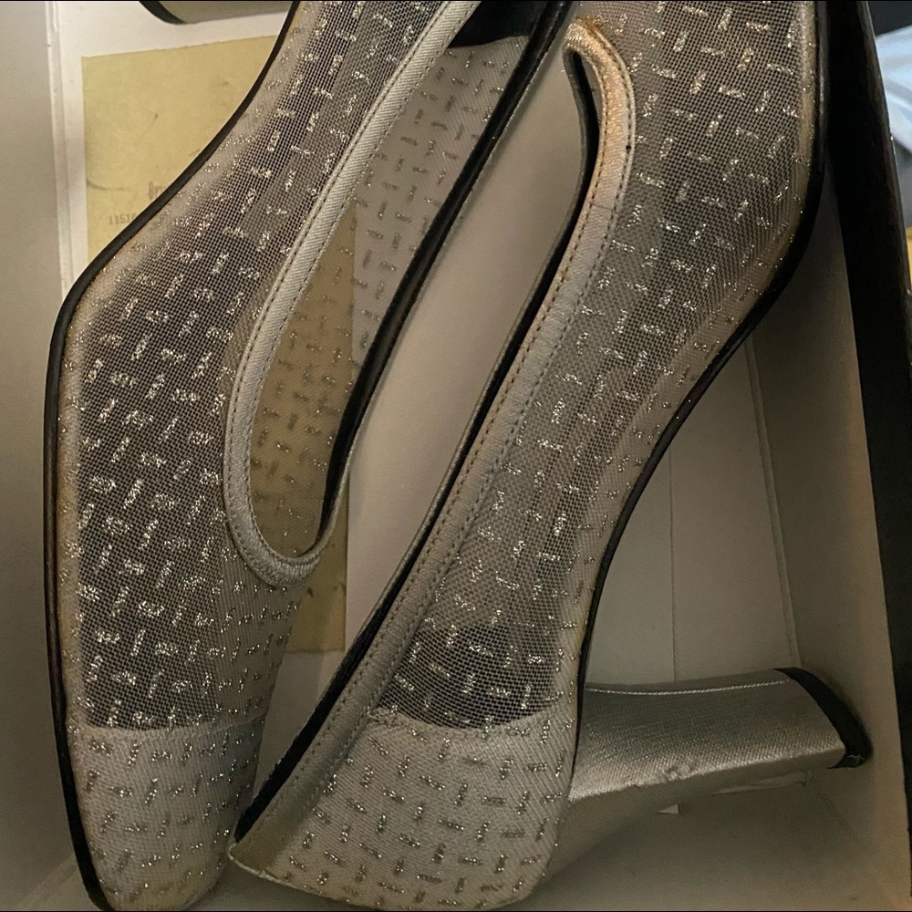 Nina Lotus Silver High Heels
